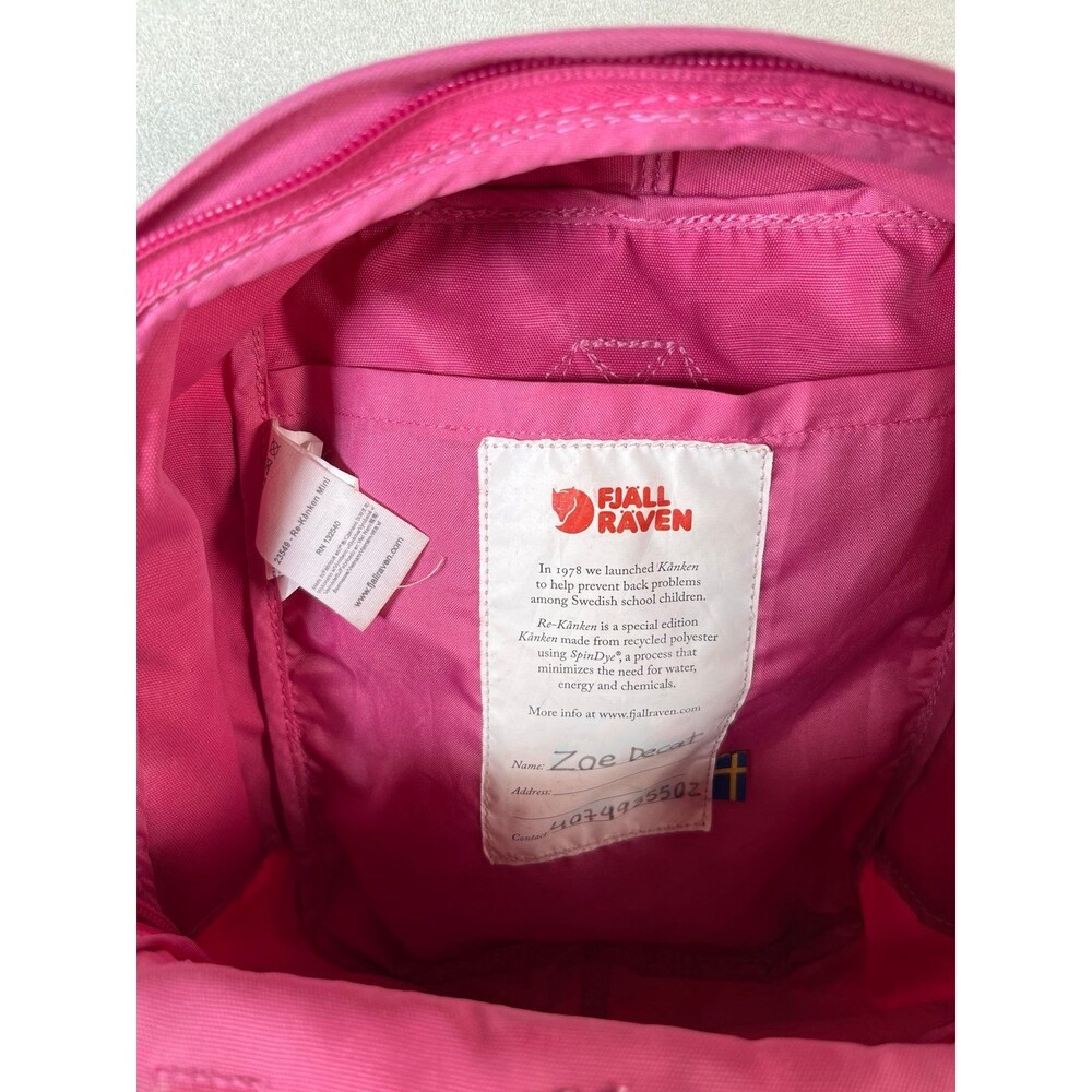 FJALLRAVEN KANKEN RE-KANKEN MINI SPECIAL EDITION BACKPACK - PINK ROSE bag - Picture 8 of 9